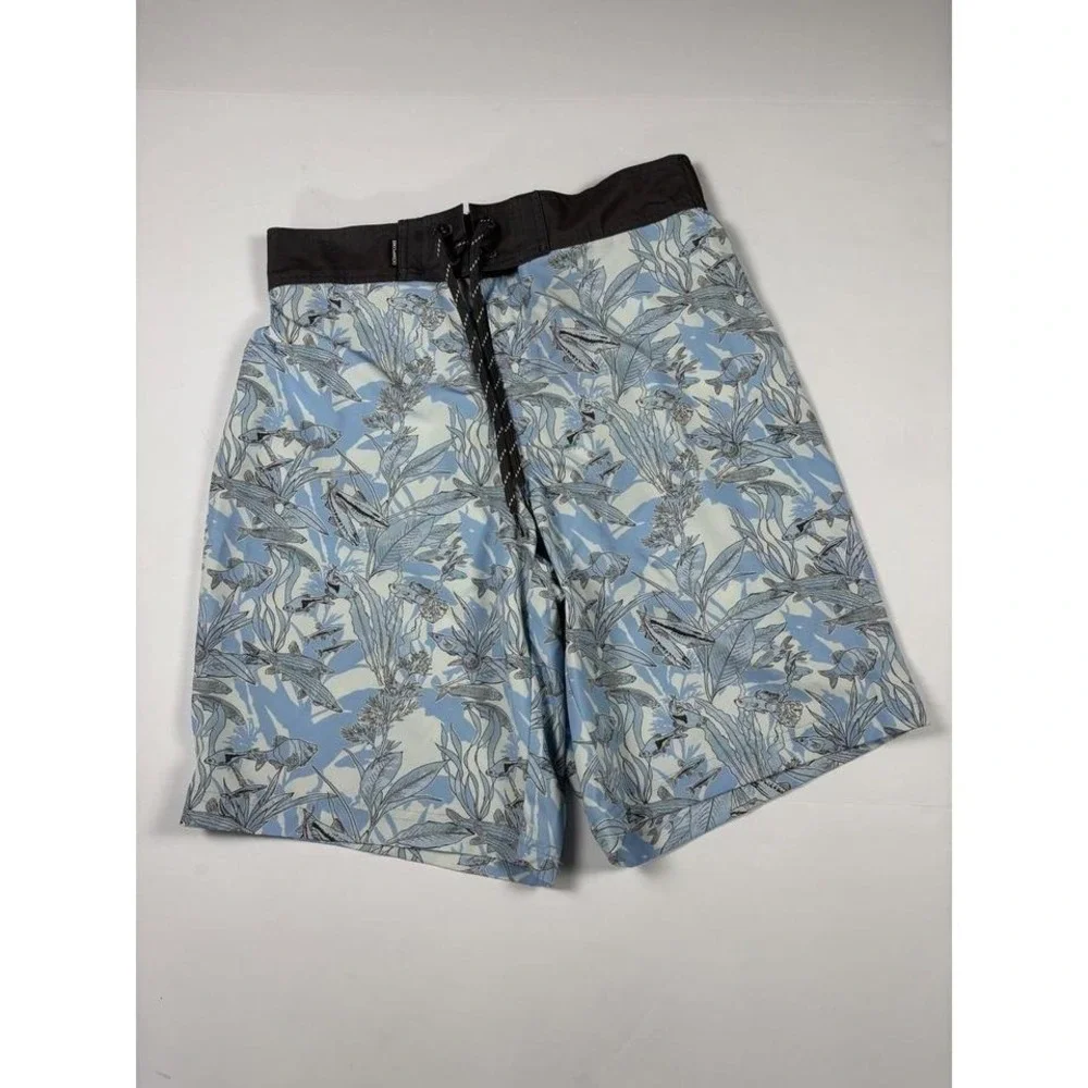 Ocean + Coast Mens Blue‎ Fish Print Board Shorts Swim Trunks Medium